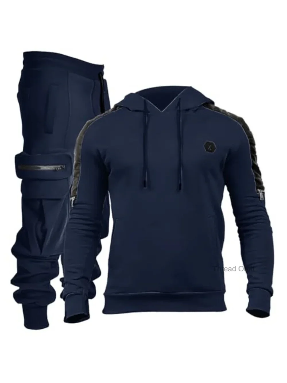 Men's 2 Piece Tracksuit Sweatsuit Athletic Jogging Set Pullover Hoodie Long